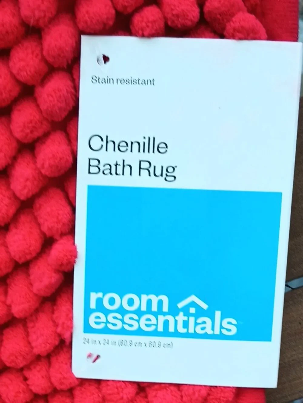 *NEW Room Essentials Bright Red Heart-Shaped Chenille 24